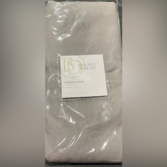Ballard Design Parsons Chair Linen Slipcover in Gray - Picture 3 of 4